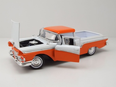 Ford Ranchero Pick Up 1957 orange weiß Modellauto 1:18 Lucky Die Cast