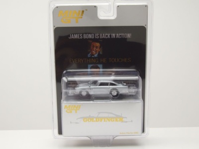 Aston Martin DB5 1965 silber James Bond Goldfinger Blister Modellauto 1:64 MINI GT