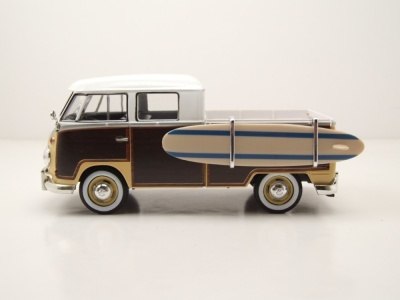 VW T1 Pritsche mit Surfbrett creme braun Modellauto 1:24 Motormax