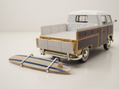 VW T1 Pritsche mit Surfbrett creme braun Modellauto 1:24 Motormax