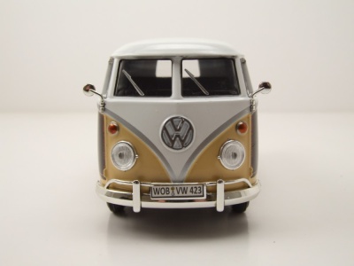 VW T1 Pritsche mit Surfbrett creme braun Modellauto 1:24 Motormax