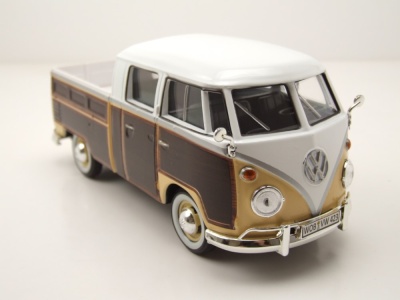 VW T1 Pritsche mit Surfbrett creme braun Modellauto 1:24 Motormax