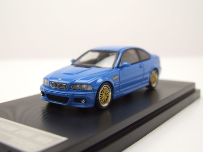 BMW E46 blau mit BBS Felgen Modellauto 1:64 Stance Hunter