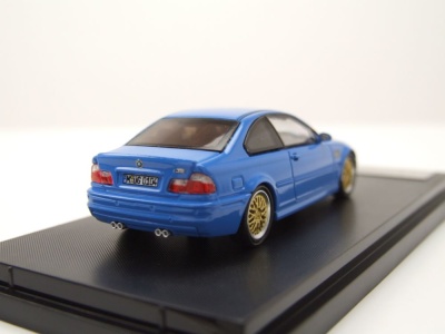 BMW E46 blau mit BBS Felgen Modellauto 1:64 Stance Hunter