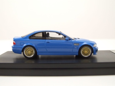 BMW E46 blau mit BBS Felgen Modellauto 1:64 Stance Hunter