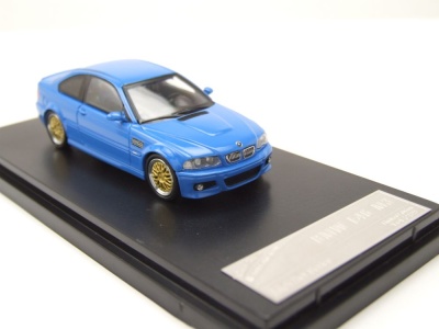 BMW E46 blau mit BBS Felgen Modellauto 1:64 Stance Hunter