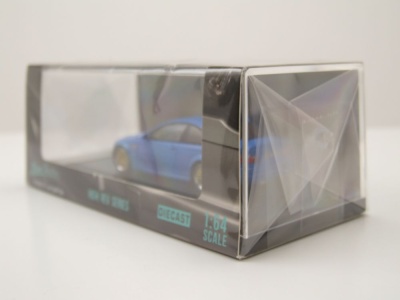 BMW E46 blau mit BBS Felgen Modellauto 1:64 Stance Hunter