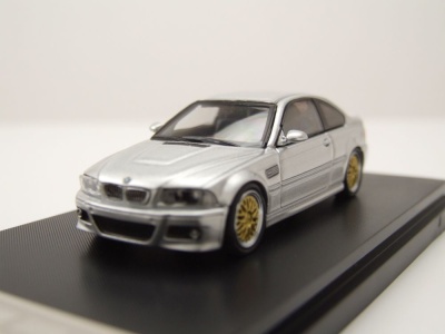 BMW E46 silber mit BBS Felgen Modellauto 1:64 Stance Hunter