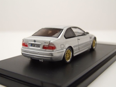 BMW E46 silber mit BBS Felgen Modellauto 1:64 Stance Hunter