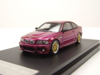 BMW E46 lila mit BBS Felgen Modellauto 1:64 Stance Hunter