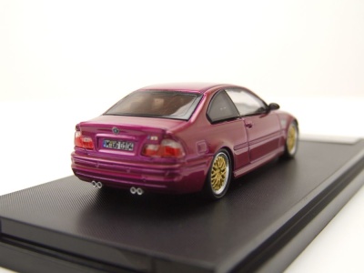 BMW E46 lila mit BBS Felgen Modellauto 1:64 Stance Hunter
