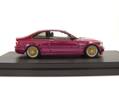 BMW E46 lila mit BBS Felgen Modellauto 1:64 Stance Hunter