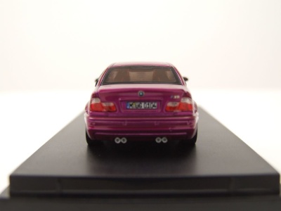 BMW E46 lila mit BBS Felgen Modellauto 1:64 Stance Hunter