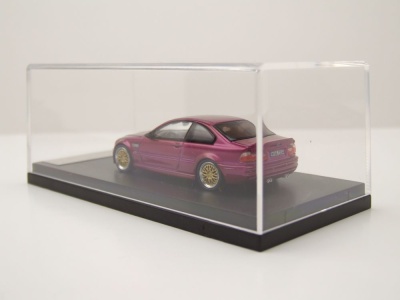 BMW E46 lila mit BBS Felgen Modellauto 1:64 Stance Hunter