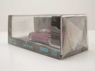BMW E46 lila mit BBS Felgen Modellauto 1:64 Stance Hunter