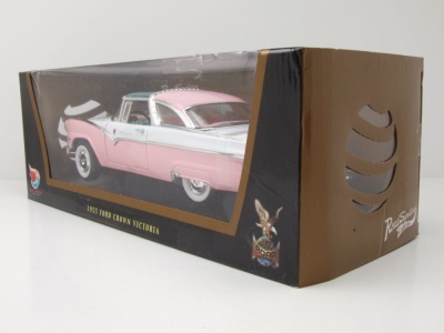 Ford Crown Victoria 1955 rosa weiß Modellauto 1:18 Lucky Die Cast