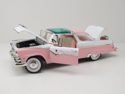 Ford Crown Victoria 1955 rosa weiß Modellauto 1:18 Lucky Die Cast