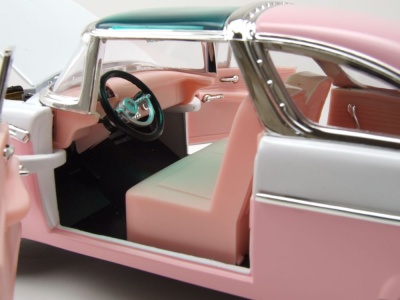 Ford Crown Victoria 1955 rosa weiß Modellauto 1:18 Lucky Die Cast