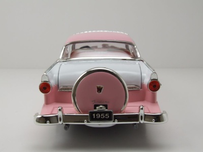 Ford Crown Victoria 1955 rosa weiß Modellauto 1:18 Lucky Die Cast
