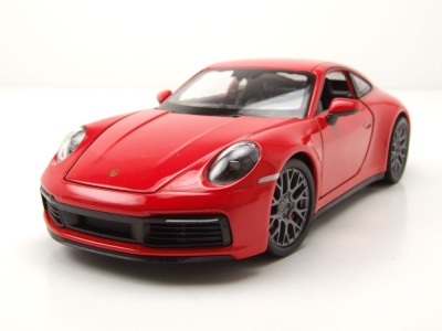 Porsche 911 (992) Carrera 4S 2019 rot Modellauto 1:24 Welly