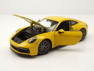 Porsche 911 (992) Carrera 4S 2019 gelb Modellauto 1:24 Welly