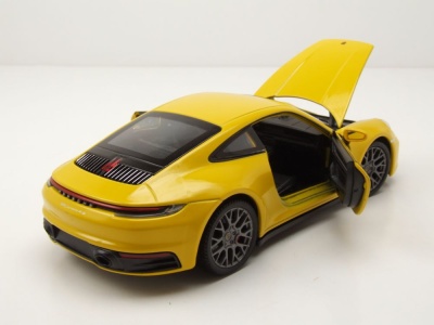 Porsche 911 (992) Carrera 4S 2019 gelb Modellauto 1:24 Welly