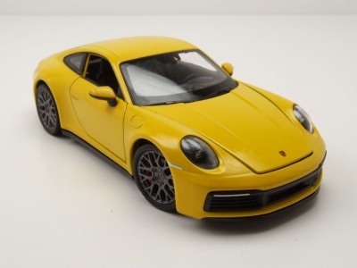 Porsche 911 (992) Carrera 4S 2019 gelb Modellauto 1:24 Welly