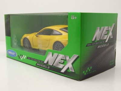 Porsche 911 (992) Carrera 4S 2019 gelb Modellauto 1:24 Welly