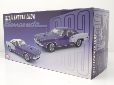 Plymouth 383 Cuda 1971 lila weiß Modellauto 1:18 Acme