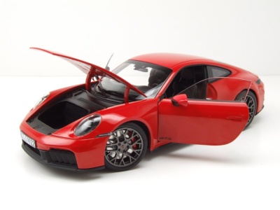 Porsche 911 992 Carrera 4 GTS 2024 indisch rot Modellauto 1:18 Norev