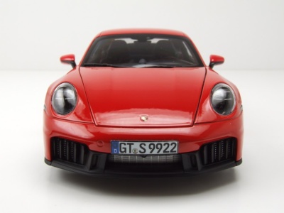 Porsche 911 992 Carrera 4 GTS 2024 indisch rot Modellauto 1:18 Norev