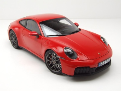 Porsche 911 992 Carrera 4 GTS 2024 indisch rot Modellauto 1:18 Norev