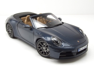 Porsche 911 Carrera Cabrio 2025 dunkelblau metallic Modellauto 1:18 Norev