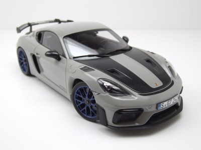 Modellauto Porsche Cayman GT4 RS Weissach Paket 2023 kreide grau 1