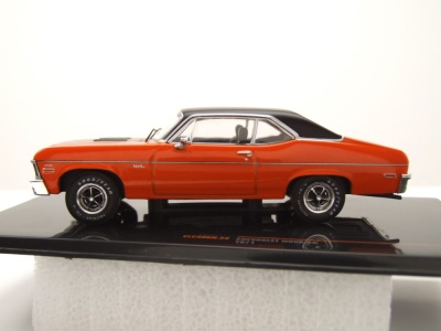 Chevrolet Nova SS 1971 orange schwarz Modellauto 1:43 ixo models