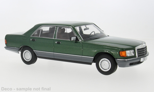 Mercedes S-Klasse W126 1979 dunkelgrün metallic Modellauto 1:18 MCG
