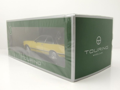 Opel Commodore B GS/E Coupe 1975 gelb schwarz Modellauto 1:18 Touring Modelcars
