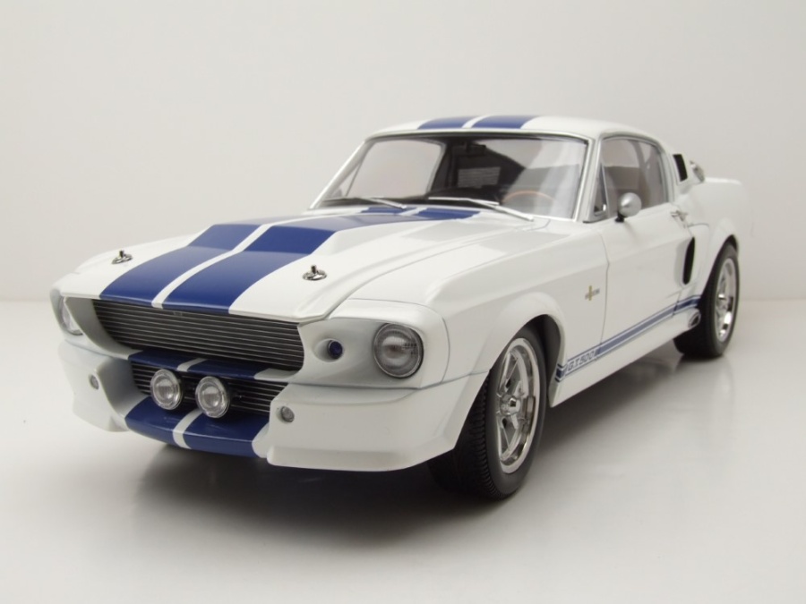 Ford Shelby Mustang GT500 1967 weiß blau Modellauto 1:12 KK Scale
