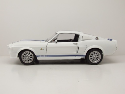 Ford Shelby Mustang GT500 1967 weiß blau Modellauto 1:12 KK Scale