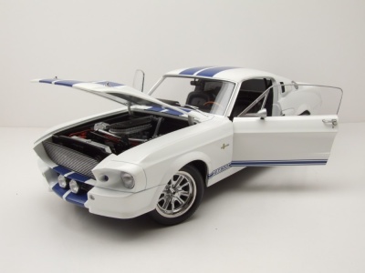 Ford Shelby Mustang GT500 1967 weiß blau Modellauto 1:12 KK Scale