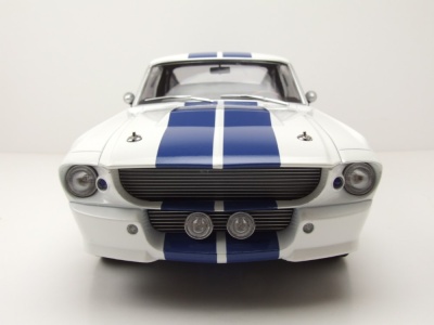 Ford Shelby Mustang GT500 1967 weiß blau Modellauto 1:12 KK Scale