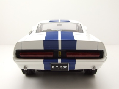 Ford Shelby Mustang GT500 1967 weiß blau Modellauto 1:12 KK Scale