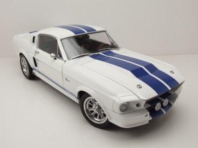Ford Shelby Mustang GT500 1967 weiß blau Modellauto 1:12 KK Scale