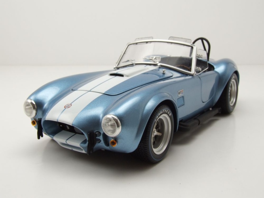 Modellauto Shelby Cobra 427 S/C hellblau metallic weiß 1:18 Kyosho