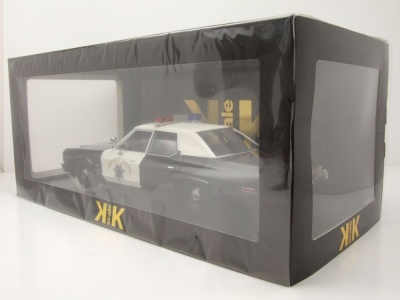 Dodge Monaco California Highway Patrol Police 1974 schwarz weiß Modellauto 1:18 KK Scale