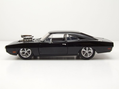 Dodge Charger R/T 1970 schwarz Fast & Furious mit Dom Figur Modellauto 1:24 Jada Toys
