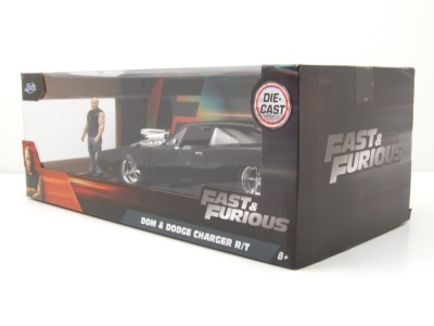 Dodge Charger R/T 1970 schwarz Fast & Furious mit Dom Figur Modellauto 1:24 Jada Toys