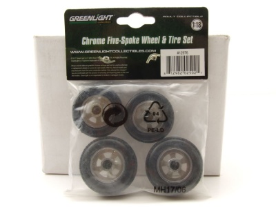 Reifen und Felgen Set Custom Hot Rod 5-Spoke chrom (4...