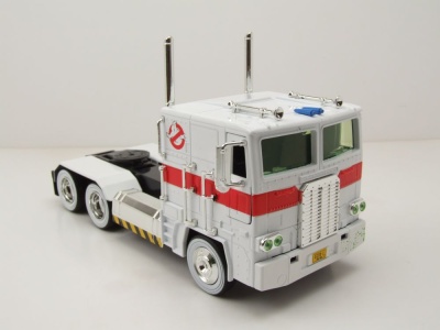 Optimus Prime Transformers Ghostbusters Ecto-1 weiß Modellauto 1:24 Jada Toys