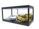 Klarsichtbox Vitrine mit LED-Deckenbeleuchtung und Spiegelrückwand schwarz für Modellautos Triple9
